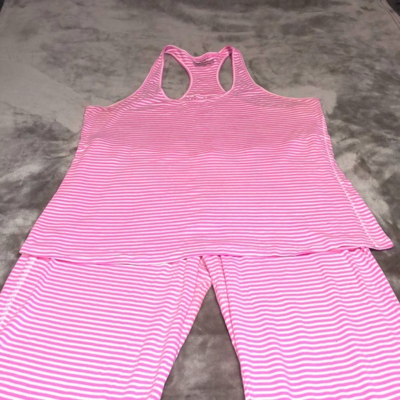 Victoria's Secret Other - Victoria’s Secret Striped Pink & White Pajama Set